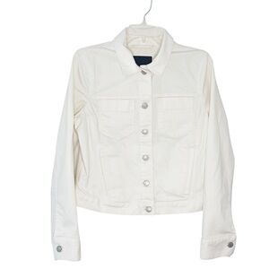 Banana Republic White Denim Jacket Medium